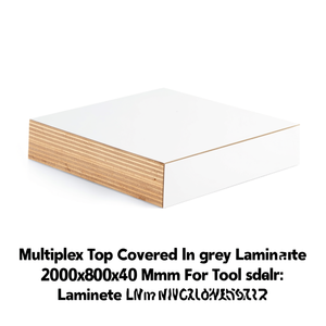 Fami Multiplex Top recouvert d'un stratifié gris avec bords stratifiés 2000x800x40 mm pour armoires à outils - Product Image 3