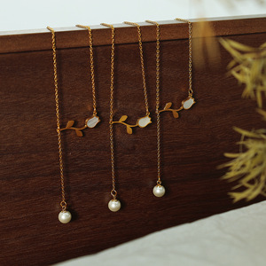 Collier Tulipe Style Français Or 43,5 cm Pendentif Plante Bijou Quotidien - Product Image 4