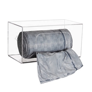 Dustproof Wall-mounted Desktop Trash Bag Clear Acrylic Holder Dispenser