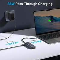 Station d'accueil USB-C 7-en-1 double pour affichage triple 4K 60Hz VGA, Hub Type-C 10 Gbit/s, PD 100W – En stock