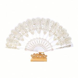 Venta al por mayor 2025 Abanico plegable estilo español de mano con polvo dorado y moneda de plástico para bodas, fiestas, danza, arte, manualidades y regalos - Product Image 1