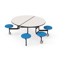 Table de cantine mobile pliable contemporaine en bois pour lycée, 8 places, chaises durables pour restaurant scolaire, hôtel, hôpital