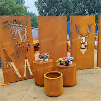 Panneau de séparation extérieur en acier Corten découpé au laser, écran de jardin en métal rouillé, décoration extérieure, panneau mural en Corten