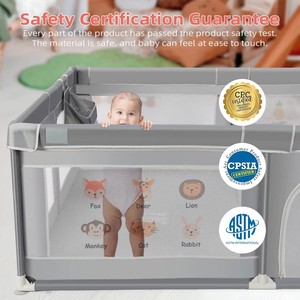Centro attività per bambini box per cancello di sicurezza traspirante box per bambini box Extra large per neonati e bambini piccoli con cesto appeso - Product Image 3