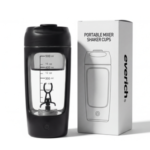 Shaker à protéines électrique portable rechargeable par USB en plastique Tritan à large ouverture de 650 ml, anti-fuite, avec couvercle - Product Image 1