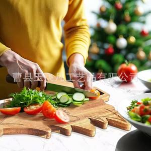 Christmas <b>Wooden</b> Gingerbread Man Cutting Board Natural Wood Color Multifunction Chopping <b>Block</b> For Dessert And Cooked Food Tray - Product Image 3
