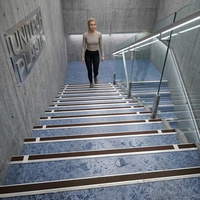 Profil en aluminium incurvé imperméable moderne de nez d'escalier avec l'insertion de PVC pour l'escalier