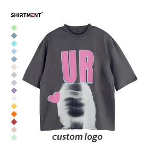 Camiseta Unisex de gran tamaño 360 Gsm de alta calidad 100% algodón Hip Hop marca de moda logotipo personalizado gráfico esencial patrón de letras - Product Image 6