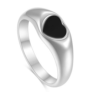 <b>Heart</b> Shape Inlaid Shell 18K Gold Stainless Steel Ring For Women Gift Jewelry - Product Image 5