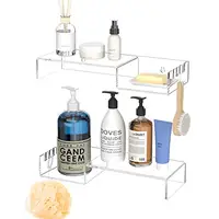 Wall Mounted Clear Shower Caddy Acrylic Bathroom Storage Organizer Shelf -  China Shower Caddy and Acrylic Shower Caddy price