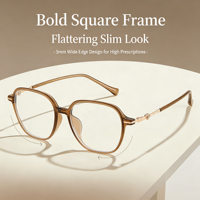 210495 Monturas de Gafas para Estudiantes, Diseño Retro TR90, Acabado Mate, Anti Luz Azul, Aspecto Natural y Elegante, para Mujer