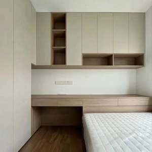 Mueble de Dormitorio Moderno con Armario Integrado, Escritorio, Cama con Armario Tatami, Juego de Dormitorio Minimalista con Espacio de Almacenamiento - Product Image 1