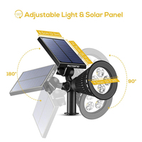 Focos solares Luces de inundación solares para exteriores Foco solar impermeable para entrada Patio Paisaje Cubierta Garaje