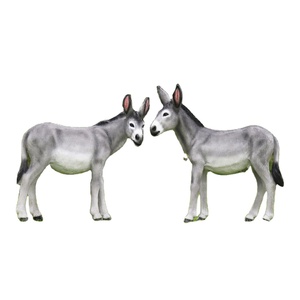 Escultura de burro de fibra de vidrio OEM ODM, suministro de fábrica, estatua de animal de granja personalizada para exhibición en jardín, césped, patio, granja y rancho - Product Image 1