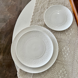 <span class=keywords><strong>Set</strong></span> di Stoviglie in Porcellana Bianca Floreale Personalizzato, <span class=keywords><strong>24</strong></span> <span class=keywords><strong>Pezzi</strong></span>, Piatto Fondo Rotondo in Ceramica Adatto al Microonde, Ciotola per Insalata, <span class=keywords><strong>Set</strong></span> da Tavola per Ristorante - Product Image 2