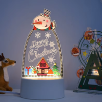 Lampe de nuit de Noël 3D en acrylique pas chère, Père Noël, lampe LED USB pour la chambre des enfants, décorations de Noël, cadeau
