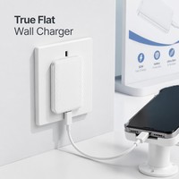 Chargeur mural USB-C fin 30W à double port, bloc de charge rapide avec prise pliable pour les voyages d'affaires et l'usage quotidien