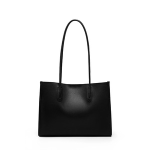 Sac fourre-tout haut de gamme en cuir véritable pour femme, en cuir de vachette souple, grande capacité, fermeture ouverte, doublure en polyester, sac à bandoulière polyvalent - Product Image 6