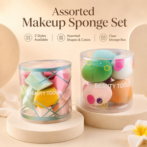 Juego de Esponjas de Maquillaje al por Mayor con Logotipo Personalizado, Esponjas Húmedas y Secas de Colores, Herramientas de Belleza, Estuche de Regalo - Product Image 1