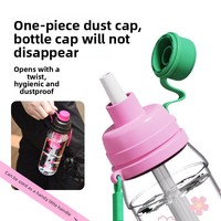 Gobelet à paille Doudoule Tritan 550 ml avec infuseur à thé, motif floral, anti-fuite, sans BPA, esthétique moderne, pour consommation directe, idéal pour les festivals