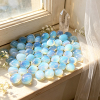 Piedras de Opalita Blanca Transparente Pulida y Lisa, Suministro de Fábrica, para Decoración del Hogar
