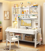 Bureau d'étude en bois massif avec étagère et hauteur réglable pour enfants et bureau à domicile - Vente en gros