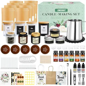 Kit completo para hacer velas, suministros para hacer velas DIY, latas de cera de soja, mechas para velas, aromas ligeros tipo Aroma