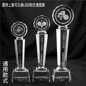Hoge Kwaliteit Goedkope Noble Crystal Tafeltennis Trofee Awards Voor Prijs