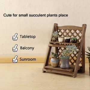 Thang nhà máy đứng với lưới 2 lớp bằng gỗ Lọ hoa đứng Lọ hoa hiển thị đứng thích hợp cho gia đình sân bãi cỏ vườn ban công - Product Image 4