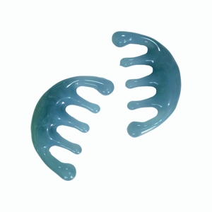blue color five teeth resin scalp <b>massage</b> comb - Product Image 5