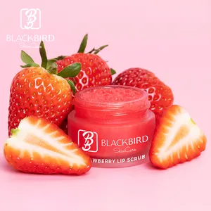 OEMODM Großhandel Handelsmarke natürliche Bio vegane Lippen pflege Kokosnuss Peeling Zucker Lippen peeling süßes rosa Erdbeer peeling
