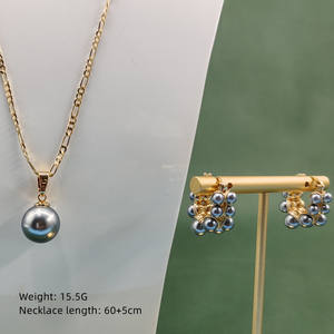 Perhiasan Fashion Desain Baru Anting Mutiara Emas 18k Kalung Liontin Sederhana Grosir Perhiasan - Product Image 4