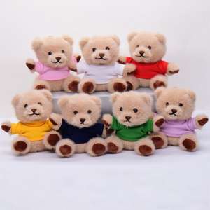 Venta al por mayor pequeño oso de peluche colgante con Logo camisa muñeco de peluche mochila decoración regalo personalizado - Product Image 3