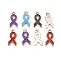 Breloques ruban de sensibilisation en émail, pendentifs ruban du cancer en alliage de zinc pour la fabrication de bijoux (bracelets, colliers) DIY (sans plomb/nickel)
