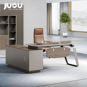 Scrivania Direzionale a L di Design Moderno <span class=keywords><strong>per</strong></span> CEO e Boss, Prezzo di Fabbrica, Alta Qualità, <span class=keywords><strong>per</strong></span> <span class=keywords><strong>Ufficio</strong></span> e Casa, in MDF Effetto Legno - Product Image 1