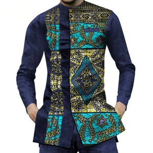 Chemise Dashiki <span class=keywords><strong>Africaine</strong></span> en Coton pour <span class=keywords><strong>Homme</strong></span>, Coupe Slim, Imprimé Ethnique, Manches Longues, <span class=keywords><strong>Tunique</strong></span> Décontractée, Boutons, Style Traditionnel Kente - Product Image 4