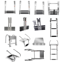 Escalera de Embarque Marina 304/316SS, Escalera Plegable para Nadar, Escalera Telescópica de Acero Inoxidable para Embarcaciones, Escalera para Muelle de Barcos, para Yates y Veleros