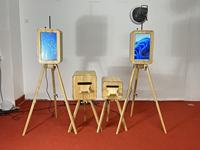 Machine photomaton portable rétro à double face en bois avec appareil photo et imprimante, style Surface Pro, pour DSLR et iPad