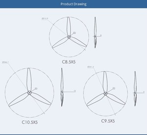 T-MOTOR C8.5 C9.5 C10.5" FPV RC <b>Drone</b> Three-blade Propeller Use for UAV Fpv <b>Drone</b> Parts - Product Image 5