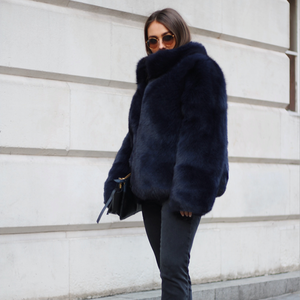 ストロベリー2024新着ウィンターシックウォームレザーファージャケットアークティックジャケットショートフォックスファーレディース - Product Image 2