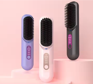Cordless Hair Straightener Comb LCD Display USB Rechargeable Portable Dual-Use Hair Styling <b>Brush</b> for Home Travel - Product Image 5