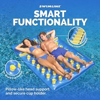Bouée gonflable en PVC avec appui-tête, radeau de piscine au-dessus de l'eau pour fêtes à la plage, bronzage, fournitures de plage et de lac