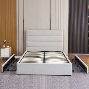 Luxury Modern King Size Soft <b>Bed</b> <b>Frame</b> Wood Double Queen <b>Bed</b> with Storage for Bedroom Furniture for Home or Hotel - Product Image 1