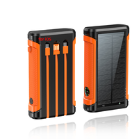Batterie externe solaire haute capacité 20000 mAh, charge sans fil, design portable étanche, charge rapide 22,5 W, trois câbles inclus