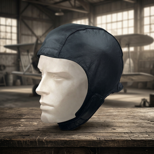 Sombrero de aviador de cuero, gorra de COLOR negro - Product Image 3