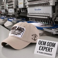 Casquette de baseball beige OEM ODM avec broderie ancre marine OAKLAND, style Dad Hat, 6 panneaux, en coton, faible MOQ, BSCI, Barudan, DDP, expédition rapide