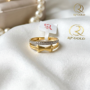 Elegant 18K <b>Gold</b> <b>Cocktail</b> <b>Ring</b> with Bow Design Luxury Wedding Jewelry for Women's Gift - Product Image 2