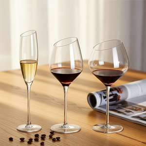 <span class=keywords><strong>Verre</strong></span> à vin incliné en cristal sans plomb, pour vin <span class=keywords><strong>rouge</strong></span> <span class=keywords><strong>et</strong></span> blanc, gobelet à vin domestique de style européen - Product Image 1
