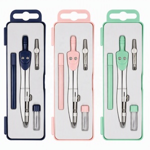Ensemble de compas de géométrie avec étui, porte-crayons, adaptateur métallique et tube à mine pour étudiants, école, <span class=keywords><strong>math</strong></span>ématiques, dessin technique - Product Image 4