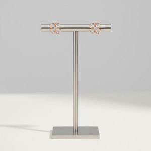 Pendientes de Diamantes Minimalistas de Trébol de Cuatro Hojas de Calidad Excepcional, Joyería de Oro Rosa Sólido de 18K, Pendientes de Diamantes Naturales Reales - Product Image 5